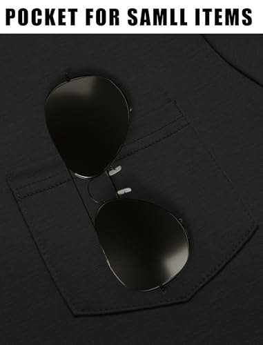 COOFANDY Men's Cotton Pocket Tee Shirts Soft Crew Neck Stretch T Shirt Plain Casual Short Sleeve Summer Basic Tops3