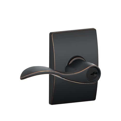 Image of SCHLAGE Accent Lever with Century Trim Keyed Entry Lock in Aged Bronze - F51A ACC 716 CEN