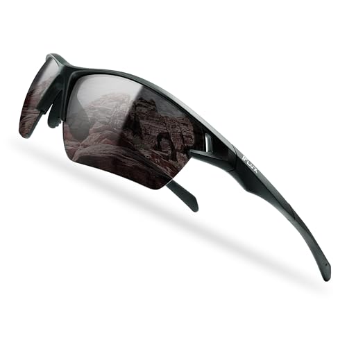Icecube JET II NEO - Gafas de sol deportivas polarizadas con protección UV 100 %, superligeras, aptas para conducir, pescar, ciclismo y otras actividades al aire libre, color matte black, tamaño L