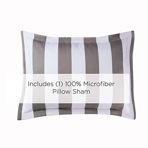 Image of Juicy Couture - Comforter Set, Cabana Stripe Design, Twin Bedding, 5 Piece Set Includes 1 Comforter, 1 Sham and 3 Decorative Pillows, 100% Microfiber Polyester, Wrinkle Resistant