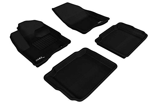 3D MAXpider L1FR01801509 Complete Set Custom Fit All-Weather Floor Mat for Select Ford Taurus Models - Kagu Rubber (Black)
