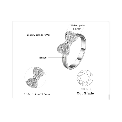 Image of JewelryPalace 14k White Yellow Rose Gold Plated 925 Sterling Silver Rings for Women, Cubic Zirconia Promise Rings for Her, Stackable Wedding Bands Rings for Women Infinity Forever Love Knot Ring