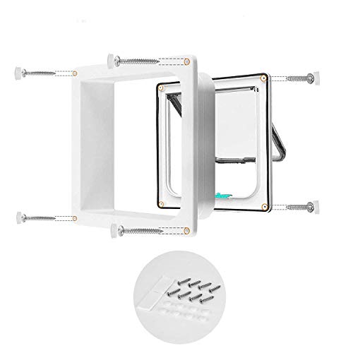 reroucky Alysontech Large Cat Door, (Outer Size 9.9 x 9.2 inch) 4 Way Locking Cat Flap Door for Interior Exterior, Pet… - Image 7