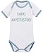 Produktbild Comedy Shirts - Papas Meisterstück - Baby Contrast Body - Weiss-Blau/Eisblau Gr. 62