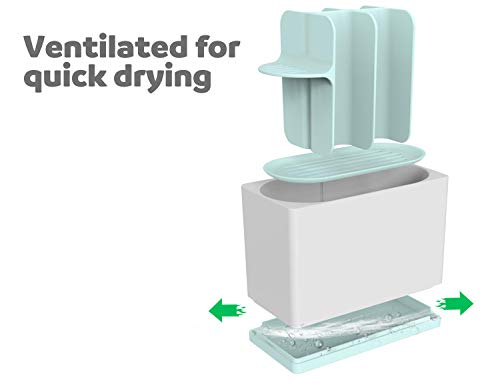 Luvan Toothbrush Holder Bathroom Electric Toothbrush and Toothpaste Organizer, Made of Food-Grade PP and ABS Plastic,BPA-Free,Versatile Storage,Detachable for Easy Cleaning