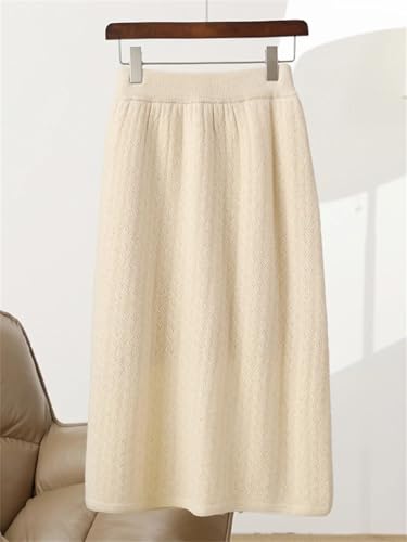 Women's Wool Skirt Diamond Pattern Skirt3