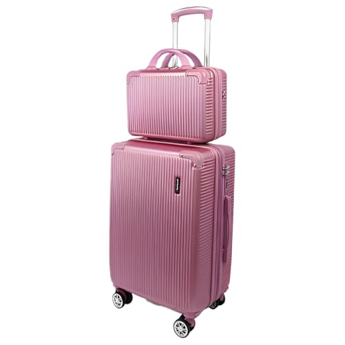 Mala de Bordo 10kg com Frasqueira Bagagem de Mão Expansivel Aprovada ANAC com 4 Rodas duplas 360° Cadeado AntiFurto TSA Mala de Viagem Alça Lateral com Divisória, Leve Resistente (Rosa)
