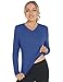 Long Sleeve Workout Tops for Women Running Athletic Active Shirts Lightweight Moisture Wicking V Neck Bluegrey L