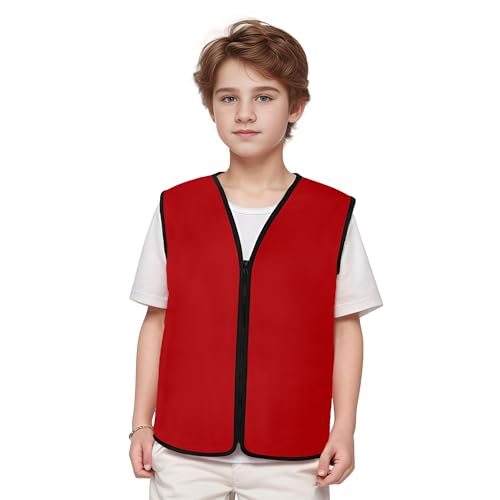 TopTie Child Advertising Vests with Zipper Volunteer Vests No Pockets for Kids