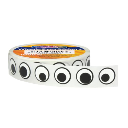 Wiggle Eyes Stickers 0.5-Inch Black 1000/Pack