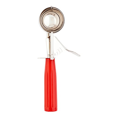 Image of Restaurantware Bundle: 3 Ice Cream Scoops Trigger Release Stainless Steel Dishers 0.5 /1.25 /1.75 Ounce Cookie Scoops For Baking, Silver, Black and Red, Portion Control, Cookie Dough, Cupcake Batter