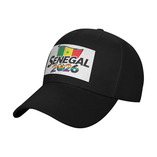 HJFIERYF Casquette de football graphique du Sénégal - Casquette de football 2026 - Casquette de baseball pour fans de football, Noir , Taille unique