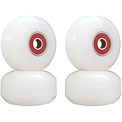 Repuestos Patines Roller nonmon 4Pcs Ruedas de Skateboard 52mm 95A con Rodamientos Instalado 608 RS ABEC9, PU Ruedas y Cojinetes de Repuesto Set para Skateboard Monopatín Patines Cuatro Roller Pennyboard, Blanco