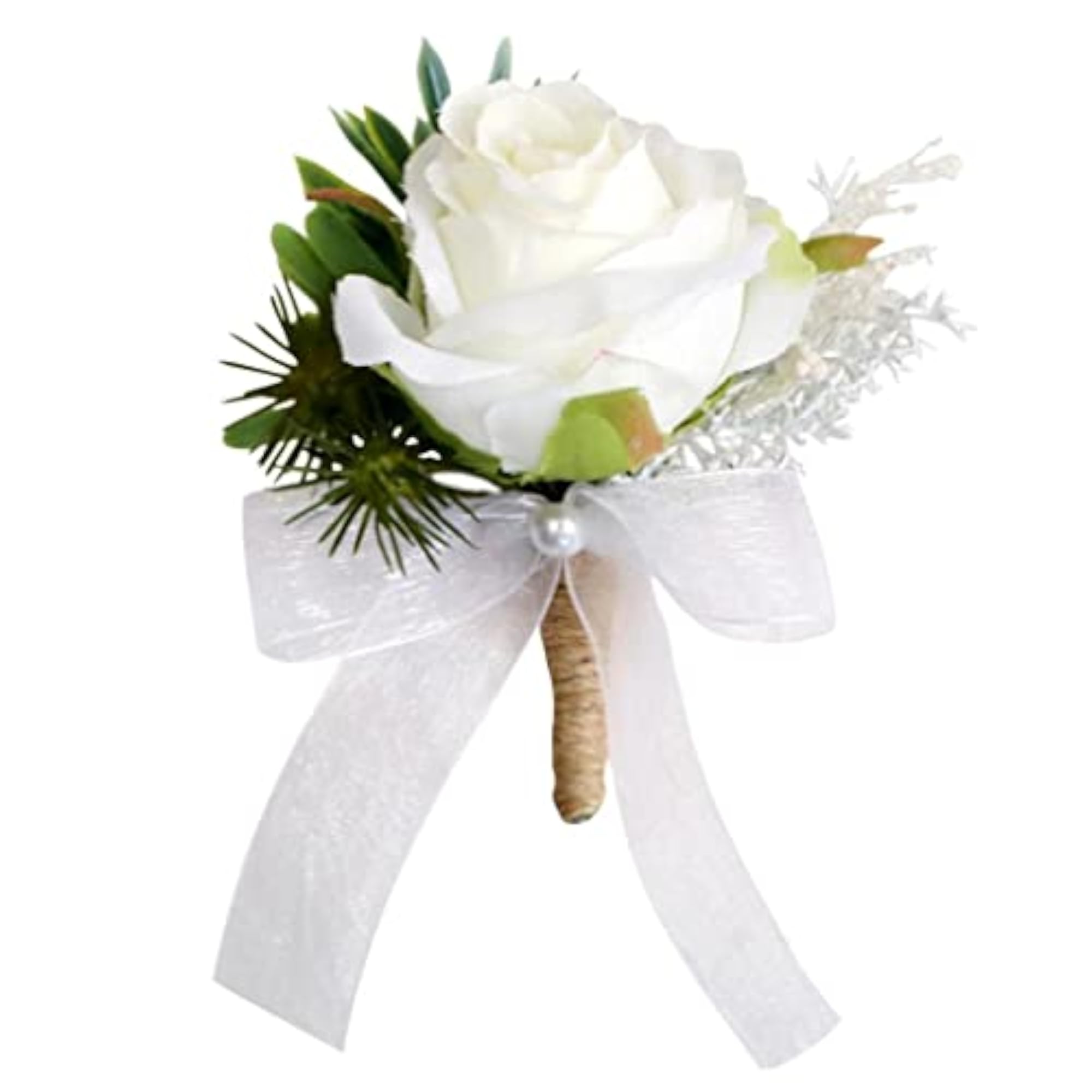 Fabric Flower Brooch Corsage Pin for Wedding, Bridal, Groom