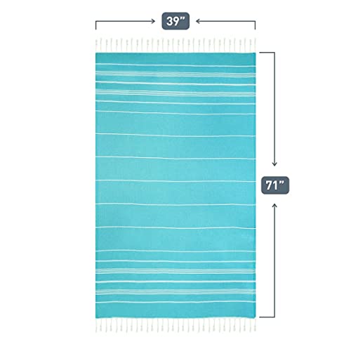 HAVLULAND Pack of 6 Beach Towels,%100 Cotton, Turkish Bath Towel Set, Lightweight, Quick-Dry, Super Absorbent |Extra Large 72 x 40''| Sand Free, Turkish Beach Towel, Oversized & Compact Travel Towels