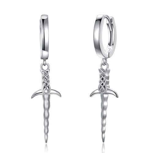 Pendientes vikingos de plata de ley para llevar a diario en la ciudad
