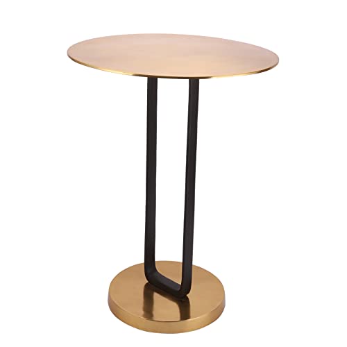 Image of Decor de Maison Brings Handcrafted Irwin'S Obsidian Table in Metal | Bed & Sofa Side Tables |End Table for Living Room, Bedroom, Office, Home Decor, Coffee Table (24 in Height) (Gold & Black)
