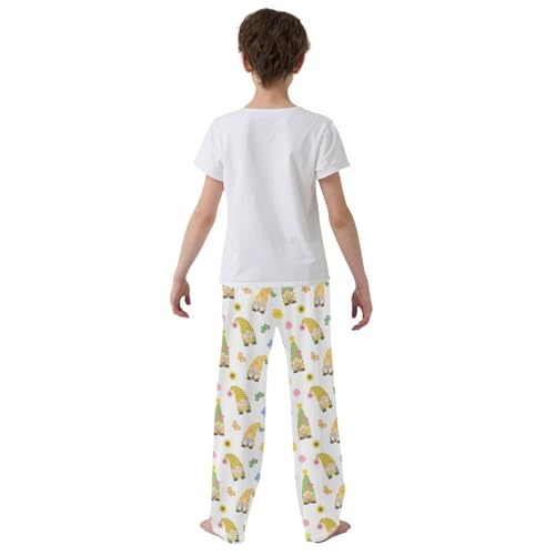 Gnome Butterfly Boys Long Pants Soft Trousers Elastic Waist Kids Lounge Bottoms with Pockets S-XL3