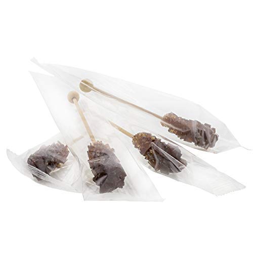 Matchaccino Individually Wrapped Crystal Rock Candy Sticks – Barista Swizzle Sugar Sticks For Coffee, Cocktails And Tea - For Birthdays, Weddings, Receptions, Bridal And Baby Showers – Brown 25 Pcs #TOP3