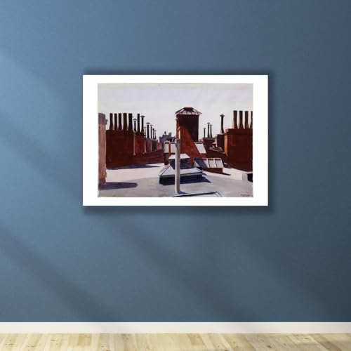 Edward Hopper Roofs In Washington Square impression mate nostalgie - 5