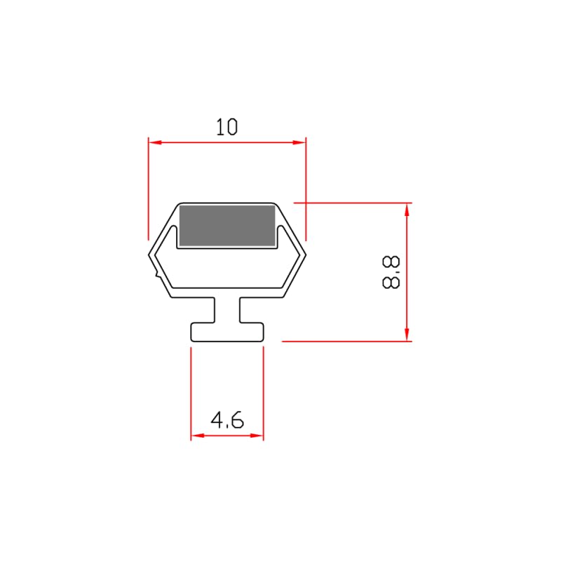 Ricambi & Box Doccia - Guarnizione Magnetica Box Doccia in Gomma EC-MAG-R43 (Grigia) - KIT 2 PEZZI