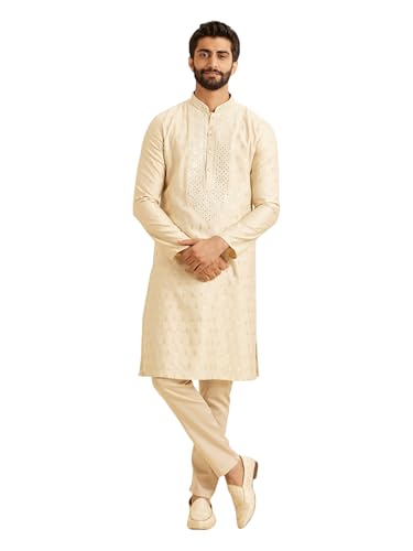 Kurta pyjama Manyavar brodé en viscose pour homme