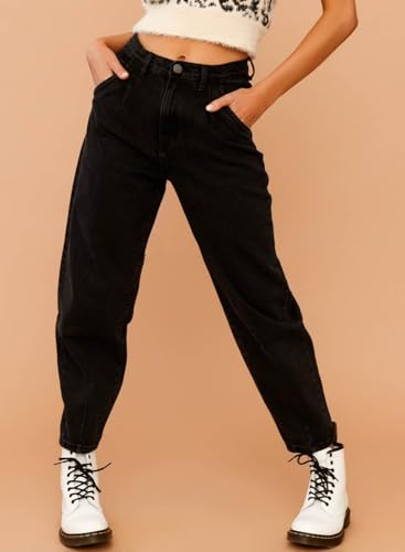 Astylish Womens High Waisted Baggy Jeans Boyfriend Cropped Loose Denim Pants - Image 4