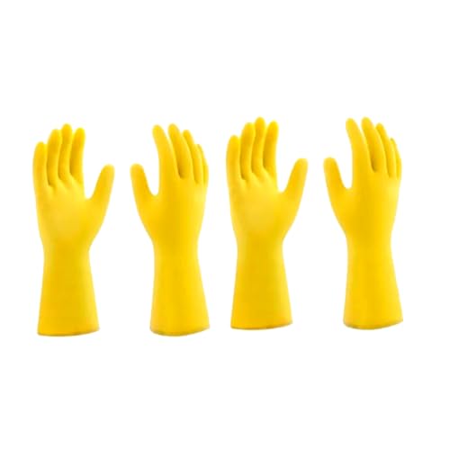 Kit 2 Pares de Luvas de Látex Multiuso, Amarelas, Para Limpeza Do...