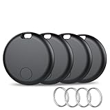Tracker Tags Bluetooth Item Finder-4Pack，Compatible with Apple Find My APP (iOS Only) Replaceable Battery, IP67 Waterproof, Suitable for Luggage, Bags, Wallets, Backpacks, Keys Tracking Tag, Black