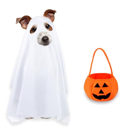 PAYHTOW-Dog-Halloween-Costumes-Dog-Ghost-Costume-Funny-Pet-Ghost-Costume-with-Pumpkin-Candy-Bag-for-Small-Medium-Large-Dogs-Pets