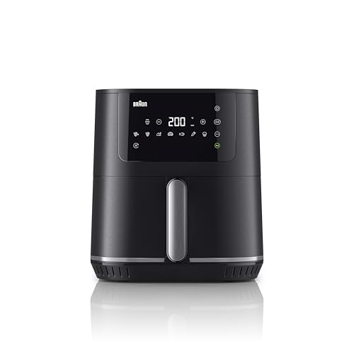 Braun MultiFry 5 HF5030, Air Fryer Oven with 6L Capacity, 80-200° Digital Temperature Control, RealAir Technology, 8 Preset Programs, Touch Control, Dishwasher Safe Basket, 1700W, Matte Black