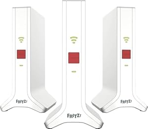 Fritz!Mesh Set 4200 3er-Set (3X Fritz!Repeater, ideal für Internetrouter oder Glasfasermodem (ONT), WLAN-Abdeckung für 5-7 Räume, Triband Wi-Fi 6 mit bis zu 4.200 MBit/s, deutschsprachige Version)