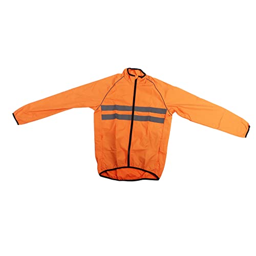 Chaqueta reflectante de poliéster para ciclismo naranja miniatura 2