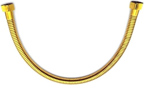 La mejor selección de Fontanería de baño los mejores 5. 47 Manguera de fontanería de acero inoxidable dorado de 50 cm y conector de válvula angular, accesorios de tubería de inodoro de baño, línea de suministro de agua de 1/2 pulgada...