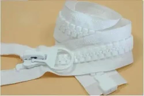 XDMING Cremallera de Resina en Blanco y Negro de Doble Apertura n.° 20, Deslizadores Dobles Abiertos para Chaquetas y Abrigos, Deslizadores Grandes con Cremallera de Resina para Coser