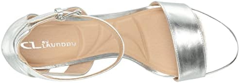 CL by Laundry Women's Go On 2 Heeled Sandal, Silver Metallic, 7.5 | Image 4