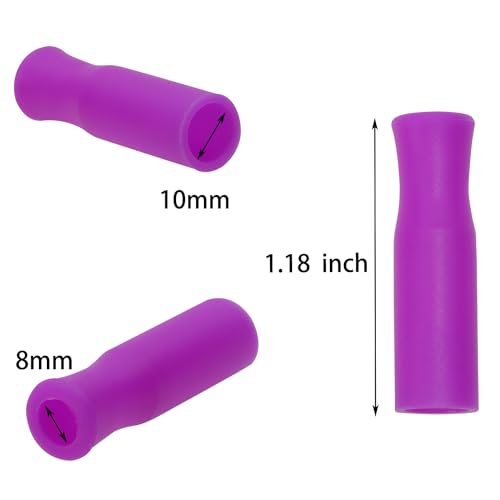 Cubiertas de silicona para pitillos 16 unidades grandes morado miniatura 3