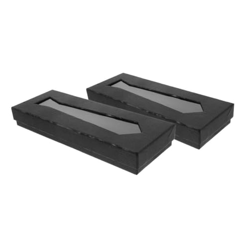 NUOBESTY - NUOBESTY 2 Stück Krawattenbox aus Robustem Karton Klassische Schwarze Reise Krawattenetuis für Herren Elegante Geschenkverpackung und Multifunktionale Aufbewahrung