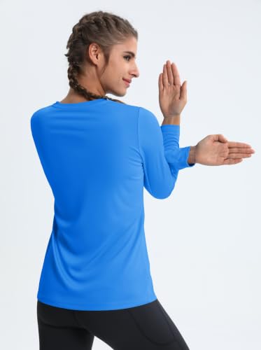 Image of MAGCOMSEN Sun Shirts for Women Long Sleeve SPF Shirt V-Neck UPF 50+ UV Prontection Quick Dry Top for Workout Hiking Swim