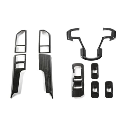 Debrroce Center Console Panel Interior Trim Accessories Window Lift Switch Cover for Ford for F150 2015-2020 Automotive Grade ABS Front Black Wood Grain Glossy FFCCPITAWLSC