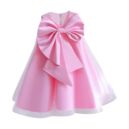 2025 Girls Sleeveless Bow-Knot Birthday Party Dresses Kids Princess Communion Gown Bridesmaid Wedding Prom Dress