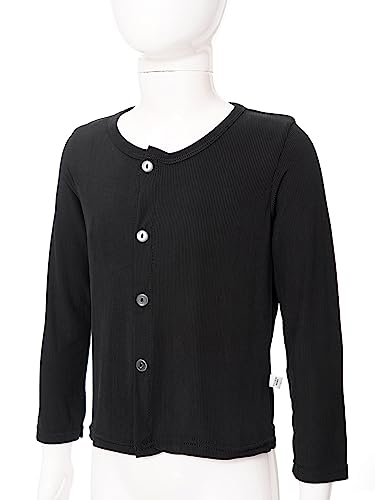 Kids Girls Long Sleeve Jacket Casual Lightweight Outwear Tops Ribbed Button Cardigan Thermal Underwear Tops3