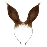 JUNBOON Plush Animal Ears and Horse Headband Halloween Christmas Festival Theme Party Animal Cosplay Costume