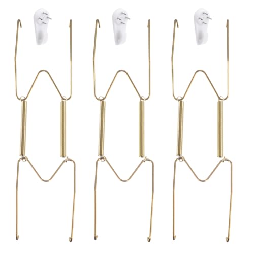 Image of uxcell 3pcs Plate Hanger, 8 Inch Stainless Steel Invisible Wall Plate Hangers with Wall Decorative Hooks and Tip Protector for Decorative Plates and Art, Silver