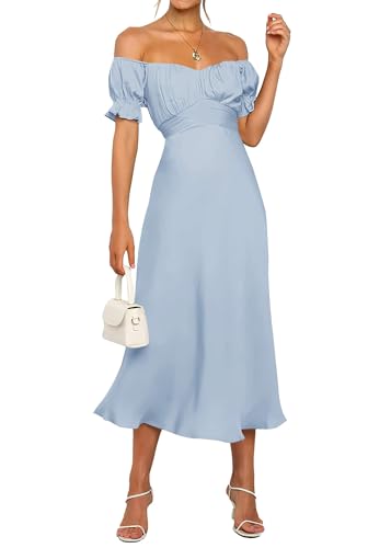 Image of KIRUNDO Women's Satin Summer Wedding Guest Cocktail Dress