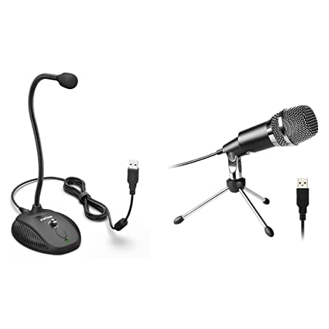 Fifine USB Microphone Gooseneck and Podcast Mic,Computer Plug &Play Desktop Condenser Laptop Mic Compatible with Windows/Mac, Ideal for YouTube,Zoom,Recording,Twitch Games (K054+K668) Cover