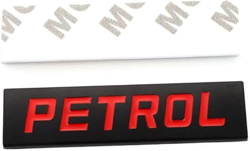 Image of AutoBizarre 3D Raised Petrol Metal Monogram Emblem Badge Sticker for All Cars & Bikes (Black Red)
