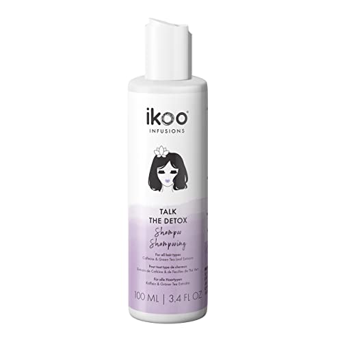 ikoo Shampoo Talk the Detox I Haarshampoo für Damen mit stark geschädigtem Haar I Pflegeshampoo mit Kaffee-Extrakt, grünem Tee & Aloe Vera zur Entgiftung gefärbter Haare I vegane Haarpflege, 350ml Cover