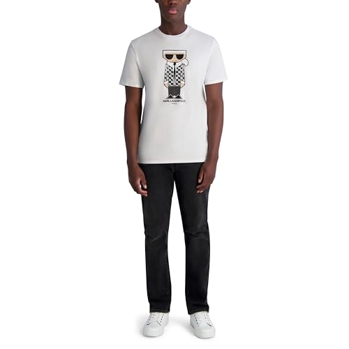 KARL LAGERFELD Men's Short Sleeve Crewneck Karl Graphic Design T-Shirt2