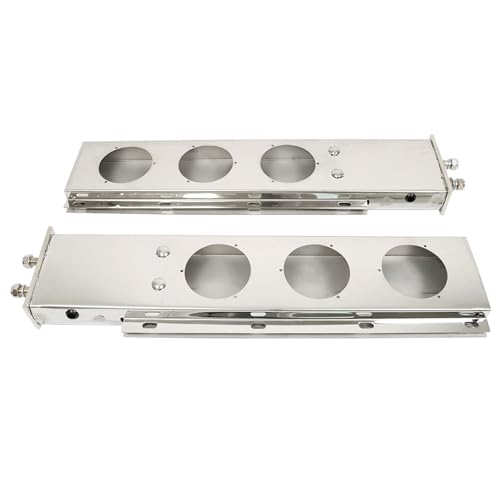 Image of waltyotur 1 Pair 30 2 1 /2 Bolt Spacing Stainless Steel Chrome Mud Flap Hanger with Light Cutouts Spring Loaded Replacement for Semi Trucks